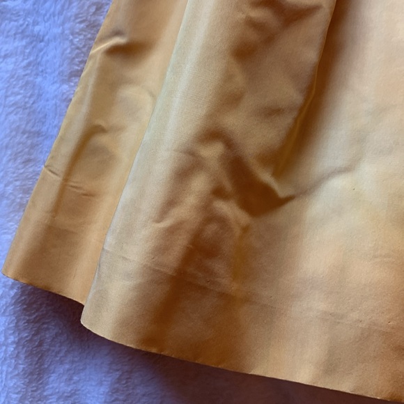 Banana Republic Butter Yellow Gold Pleated Silk Skirt Size 4 - Picture 10 of 15